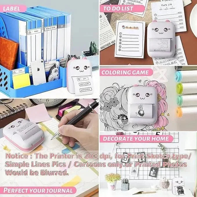Kawaii Mini Thermal pocket Printer - shopzykart