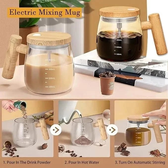 Automatic Coffee Mixing Cup: Self - Stirring Mug (400ml) - shopzykart