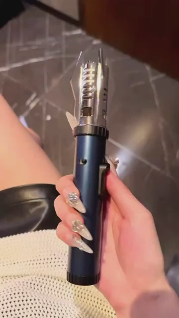 demonstration of lightsaber lighter turnoing on