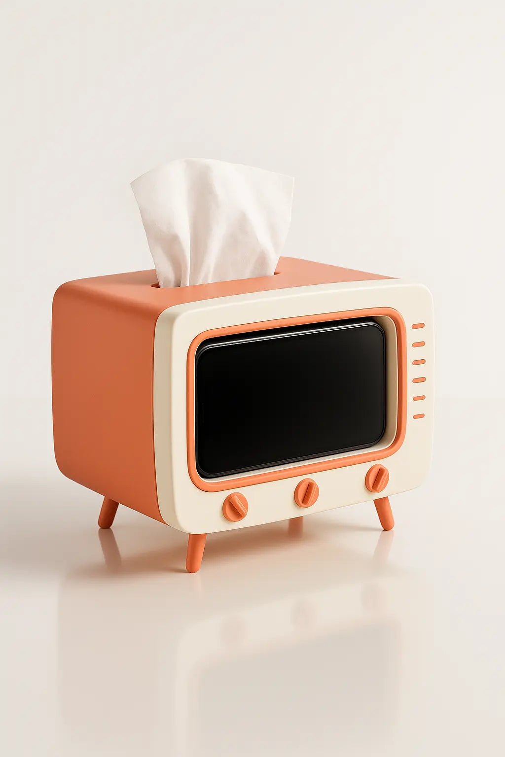 Retro TV tissue box with phone holder - shopzykart